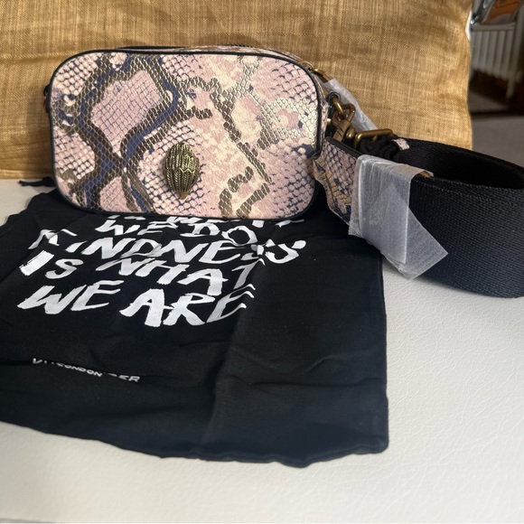 Kurt Geiger Pink and Black Snake Print Crossbody Bag - Picture 2 of 5